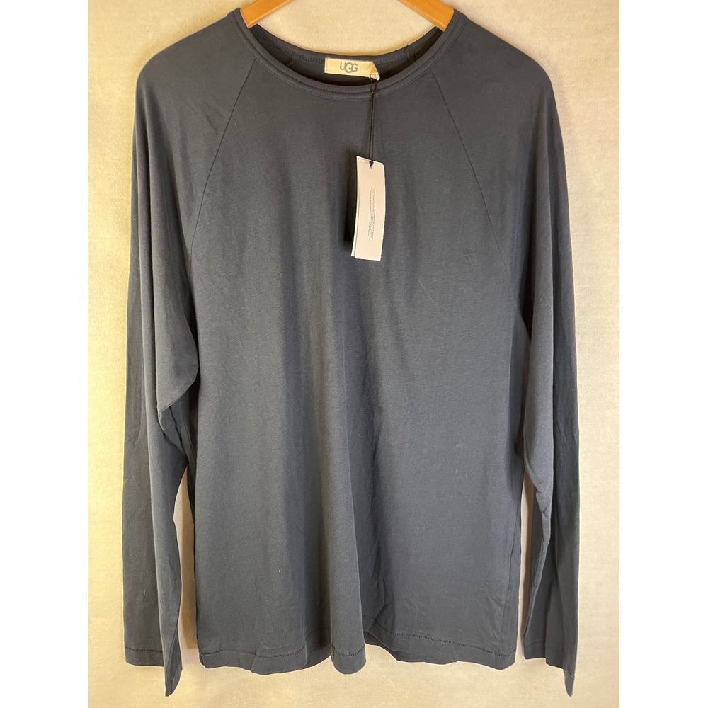 UGG men's long sleeve crewneck t-shirt navy blue Sz Medium NWT cotton blend